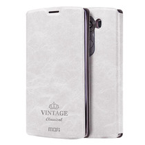 MOFI VINTAGE for LG V10 Crazy Horse Texture Horizontal Flip Leather Case with Card Slot & Holder(White)