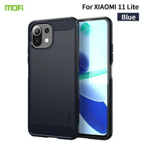 For Xiaomi Mi 11 Lite MOFI Gentleness Series Brushed Texture Carbon Fiber Soft TPU Case(Blue)