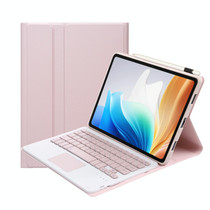 For OPPO Pad Air2 11.4 inch OP14-A TPU Ultra-thin Detachable Bluetooth Keyboard Leather Case with Touchpad(Pink)