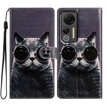 For Ulefone Note 14 Colored Drawing Leather Phone Case(Sunglasses Cat)