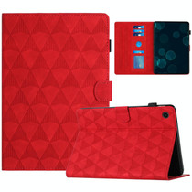 For Samsung Galaxy Tab A8 10.5 2021/2022 Diamond Texture Embossed Leather Smart Tablet Case(Red)