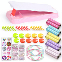 Hand Rope Weaver Set Rope Bracelet Making Tools Toy Weaving Materials(Pink)