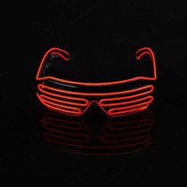 Fluorescence Dance Show Luminescent Glasses LED Two Colors Shutter EL Flashing Glasses(Red)