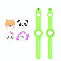 For AirTag Watch Strap Cartoon Cute Anti-lost Device Silicone Protective Cover, Color: Luminous Green