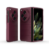 For OPPO Find N3 Magic Shield Fold PC Shockproof Phone Case(Wine Red)