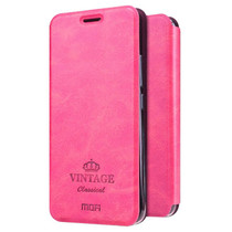 MOFI VINTAGE for Meizu M5 Crazy Horse Texture Horizontal Flip Leather Case with Card Slot & Holder(Magenta)