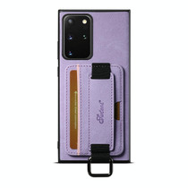 For Samsuny Galaxy Note20 Ultra 5G Suteni H13 Litchi Leather Wrist Strap Wallet Back Phone Case(Purple)