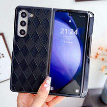 For Samsung Galaxy Z Fold5 5G Diamond Pattern Plating Shockproof Phone Case with Pen(Black)