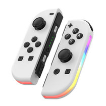 JOY-02 Gaming Left And Right Handle With RGB Lights Body Feel Bluetooth Gamepad For Switch / Switch OLED / Switch Pro / Switch Lite / Switch Joycon(White)