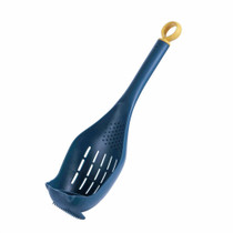 Multifunctional Garlic Press Filter Slotted Spoon Baby Food Grinding Tools(Deep Blue Yellow)