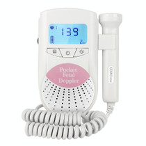 FD-100 Digital Fetal Doppler Ultrasound Sound Baby Heartbeat Detector Monitor LED Digital Stethoscope, Chinese Version (Pink)