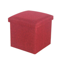Home Foldable Fabric Storage Chairs Multifunctional Square Sofa, Color: Dark Red