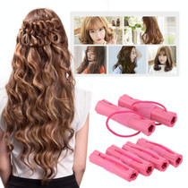 6pcs /Set Sleeping Soft Sponge Hair Curlers No Heat Hair Rollers(Rose Red)