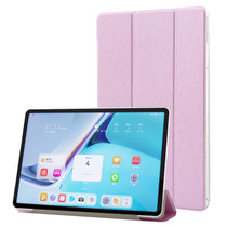 For Huawei MatePad Pro 11 2024 Silk Texture 3-Fold Leather Tablet Case(Light Purple)