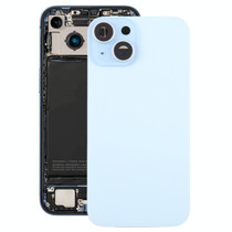 For iPhone 15 Pro Max Glass Battery Back Cover with Camera Lens Cover(Blue)