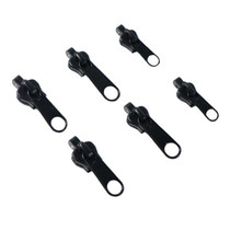 6pcs/Pack Universal Jacket Zipper Puller Plastic Zipper Sewing Tool(OPP Black Head Black Handle)