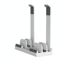 Dual-Purpose Laptop Vertical Stand Storage Rack Desktop Heightening Cooling Base(White)