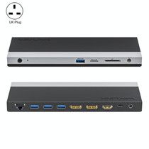 WAVLINK WL-UMD01 USB3.0 Splitter Docking Station Gigabit Ethernet / DP / HD Cable Converter(UK Plug)