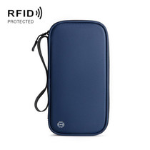 RFID Anti-Theft Certificate Storage Package Oxford Cloth Handheld Travel Passport Card Bag(Gem Blue)