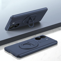 For vivo iQOO Z7X Magsafe Hidden Fold Holder Full Coverage Shockproof Phone Case(Blue)