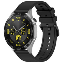 For Honor Watch GS Pro 22mm Textured Silicone Solid Color Watch Band(Black)