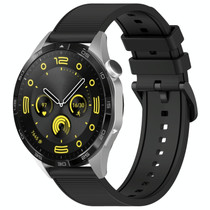 For Honor Watch GS 3i 22mm Textured Silicone Solid Color Watch Band(Black)