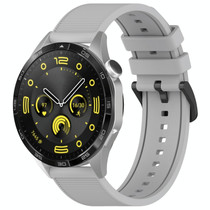 For Huawei Watch GT4 46mm 22mm Textured Silicone Solid Color Watch Band(Grey)