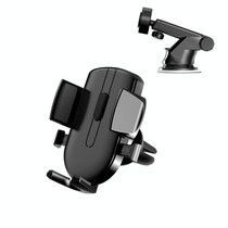 2 In 1 Car Cell Phone Telescopic Holder Universal Automobile Navigation Bracket(Black)