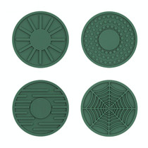 4pcs/set 6.8x0.3cm Car Anti-slip Silicone Water Coaster Storage Interior, Color: Green