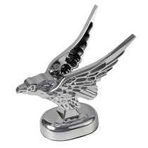 Car Hood Decoration 3D Spread Wings Flying Eagle Modification Universal Car Emblem(Silver)