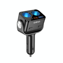 Ozio Car Charger Cigarette Lighter With USB Plug Car Charger, Model: Y34Q 5.3A Black