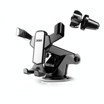 MCZBAO Car Gravity Cell Phone Holder Automotive Multifunctional Mirror Telescopic Navigation Mount, Size: 2 In 1(Silver)