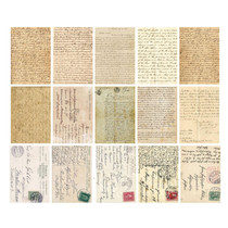 30 Sheets Scrapbook Paper Vintage Newspaper Decoration Background Sticker, Style: Handwritten Letter