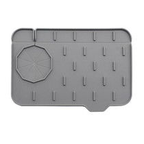 Silicone Faucet Anti-splash Drain Tray Sink Storage Mat, Color: Gray Small