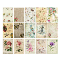 30 Sheets Scrapbook Paper Vintage Newspaper Decoration Background Sticker, Style: Flower Appreciation