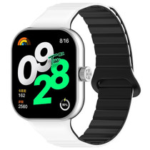 For Xiaomi Mi Band 8 Pro / Redmi Watch 4 Two Color Magnetic Silicone Watch Band(White Black)