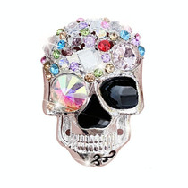 Color Diamond Skull Car Air Vent Aromatherapy Clip(Silver)