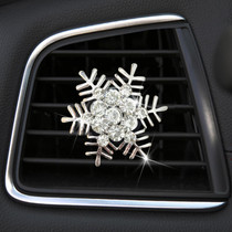 Rhinestone Metal Snowflake Car Air Vent Aromatherapy Decorative Clip(Silver)