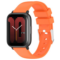 For Amazfit Bip 3 20mm Smooth Solid Color Silicone Watch Band(Orange)