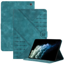 For Amazon Kindle Fire 7 2022 YX Small Butterfly Embossed Leather Tablet Case(Light Blue)