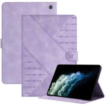 For Amazon Kindle Fire 7 2022 YX Small Butterfly Embossed Leather Tablet Case(Purple)