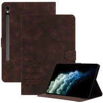 For Samsung Galaxy Tab S9 / S9 FE 2023 YX Small Butterfly Embossed Leather Tablet Case(Coffee)