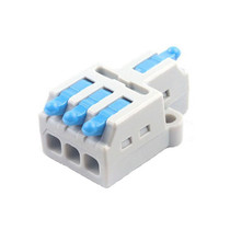 D1-3 Push Type Mini Wire Connection Splitter Quick Connect Terminal Block(Blue)