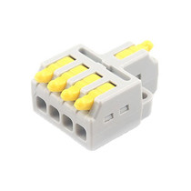 D1-4 Push Type Mini Wire Connection Splitter Quick Connect Terminal Block(Yellow)