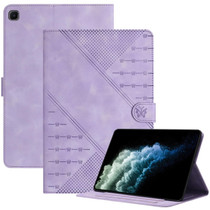 For Samsung Galaxy Tab A7 10.4 2020 T500 YX Small Butterfly Embossed Leather Tablet Case(Purple)