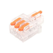 D1-3T Push Type Mini Wire Connection Splitter Quick Connect Terminal Block(Orange)