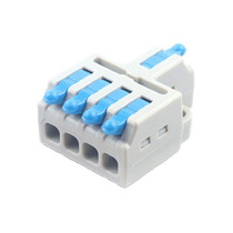 D1-4 Push Type Mini Wire Connection Splitter Quick Connect Terminal Block(Blue)