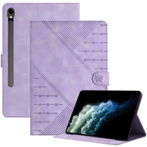 For Samsung Galaxy Tab S9 / S9 FE 2023 YX Small Butterfly Embossed Leather Tablet Case(Purple)