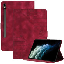 For Samsung Galaxy Tab S9 / S9 FE 2023 YX Small Butterfly Embossed Leather Tablet Case(Red)