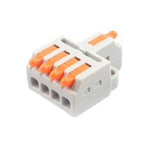 D1-4 Push Type Mini Wire Connection Splitter Quick Connect Terminal Block(Orange)
